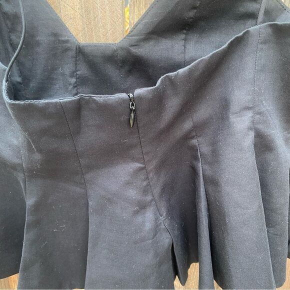 ZARA PLEATED POPLIN Black Spaghetti Strap Top size XS - Picture 9 of 11